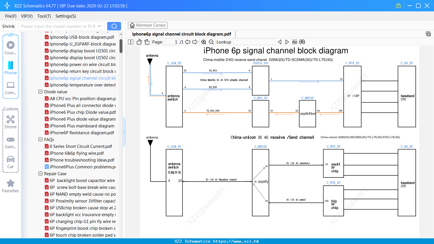 Iphone6p Signal Channel Circuit Block Diagram
